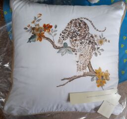 Laura Ashley Leopard Beaded Cushion Brand