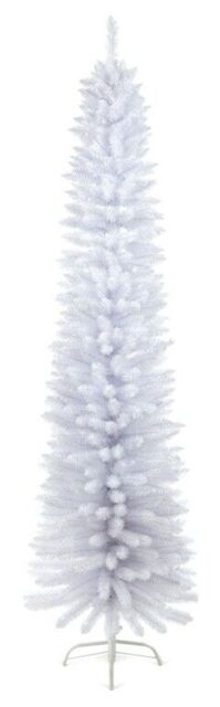 Premier Pine Pencil Slim Christmas Tree - White - 200cm/2m/6.5ft
