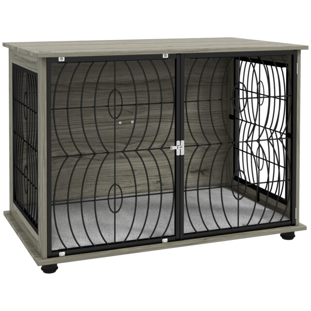 "Pawhut 29.5"" Dog Crate Furniture End Table W/ Cushion For Medium Dogs"