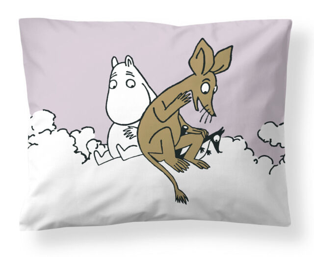 Moomin Pillowcase Pink Moomintroll And Sniff Clouds 50 X 60 Cm