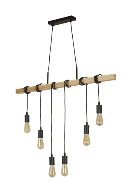 Ceiling Light Wood Woody 6 Bar Searchlight 95041-6br