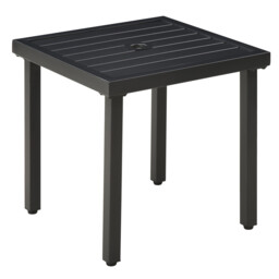 Garden Side Table W/ Umbrella Hole Patio Balcony Coffee Table Outdoor