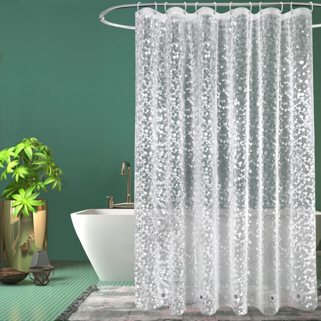 Eurcross Cobblestone Extra Long Shower Curtains 180 X 220cm Drop With