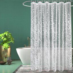 Eurcross Cobblestone Extra Long Shower Curtains 180 X 220cm Drop With