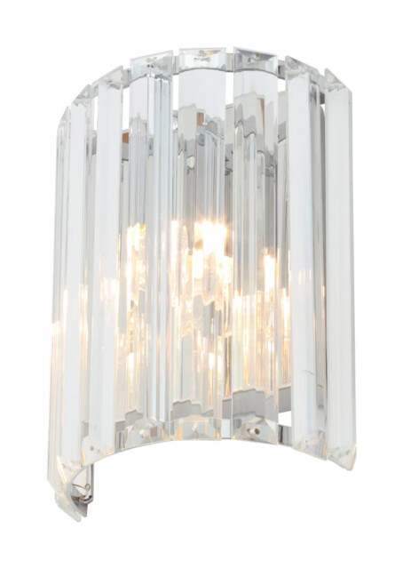 Bathroom Light Silver Pegasi Wall Ip44 Chrome Clear Crystal Glass Semi