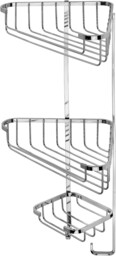 Croydex Stainless Steel 3 Tier Corner Shower Caddy Chrome Basket