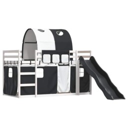 Bunk Bed With Slide And Curtains Bed Frame Kids Twin Sleeper Loft Bed