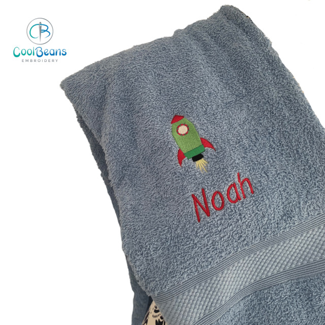 Space Rocket Towel - Personalised - Flannel / Hand Towel / Bath Towel