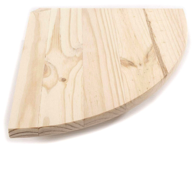 Wood Corner Shelf 19cm Wooden Pine Natural Unit Wall Mounted Kit