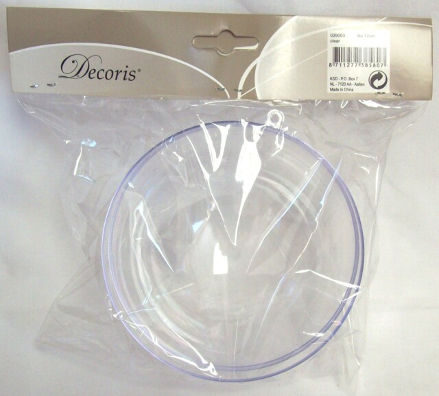 Decoris Make Your Own Giant Christmas Bauble Clear Plastic Bauble 12cm