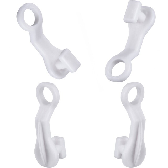 Curtain Glider Hooks White Plastic Hook, Pack 2.7 Cm X 0.8 Cm,