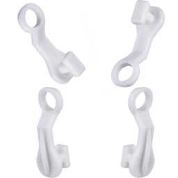 Curtain Glider Hooks White Plastic Hook, Pack 2.7 Cm X 0.8 Cm,