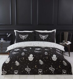 Rapport Home Gothic Magick Duvet Cover Set - Single Black Skull