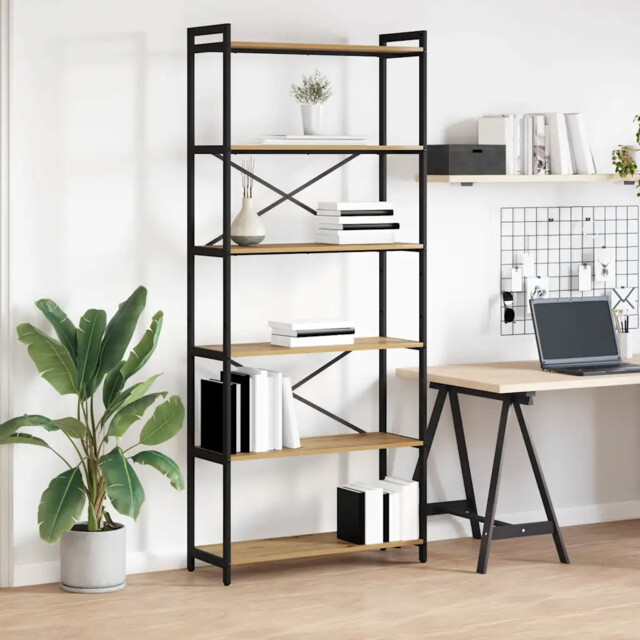Bookcase Artisan Oak 80 X 30 X 188 Cm Engineered Wood Vidaxl