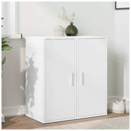 Shoe Cabinet White Engineered Wood 32x35x70cm 2-door Indoor Slim