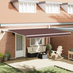 Manual Retractable Awning With Led Brown 450x300 Cm Vidaxl