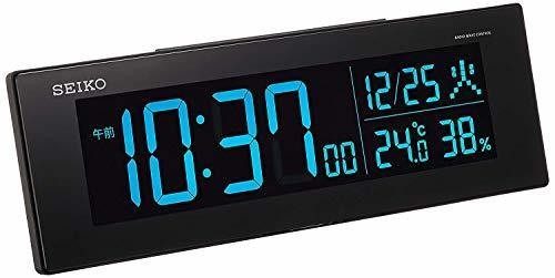 Seiko Clock Bc406k Radio Alarm Digital Color Lcd Ac Powered Black