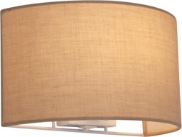 Harper Living Taupe Wall Light With Switch, E27 Es Fabric Shade,