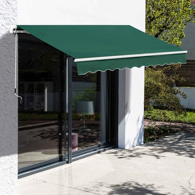 Garden Patio Manual Awning Canopy Sun Shade Shelter Retractable 4 Size