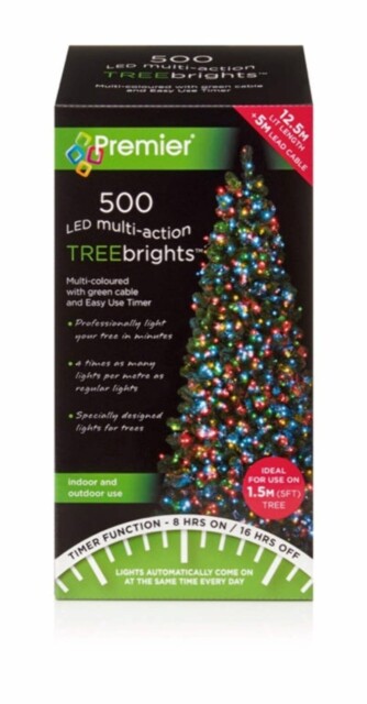 Premier 500 Led Multi Action Treebrights With Timer Multi/green Cable ...