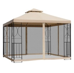 Garden Gazebo Double Roof Outdoor Gazebo Canopy Shelter With Netting