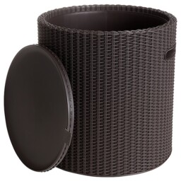 Keter Cool Stool Brown 44cm 39l Garden Table Box Rattan Look Cooler