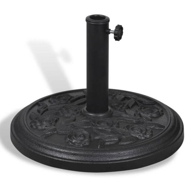 Parasol Base Resin 9kg Black Round Garden Umbrella Stand 38/48mm Pole