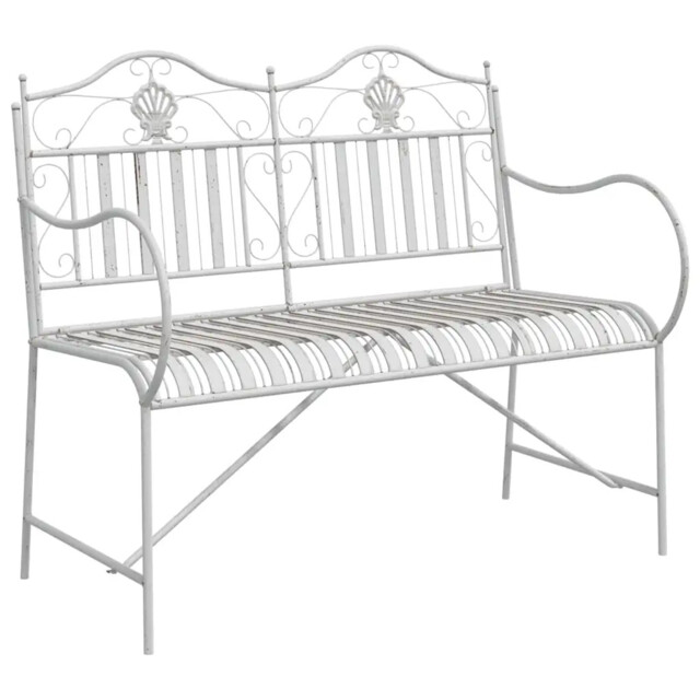 Garden Bench Steel Outdoor Seating Modern Patio Furniture Terrace Deck
