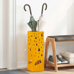 Umbrella Stand Mustard 15.5 X 15.5 X 49 Cm Steel Vidaxl