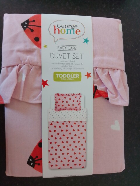 George Toddler Ladybird Duvet Set Cotbed / Junior Bed