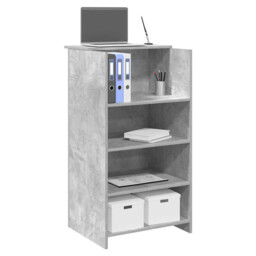 Reception Desk Concrete Grey 55x50x103.5 Cm Engineered Wood Storage