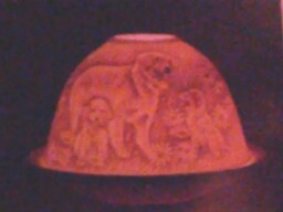 Nordic Lights Tealight Candle Holder (shade & Plate Set) Dog Design