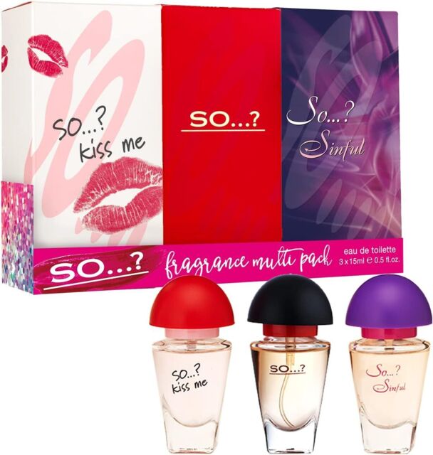 So…? Trio Three For Me Womens Eau De Toilette Perfume Gift Set, Travel