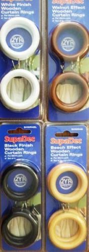 Supadec - Curtain Rings - Set Of 4 - For A 28mm Pole - White Finish