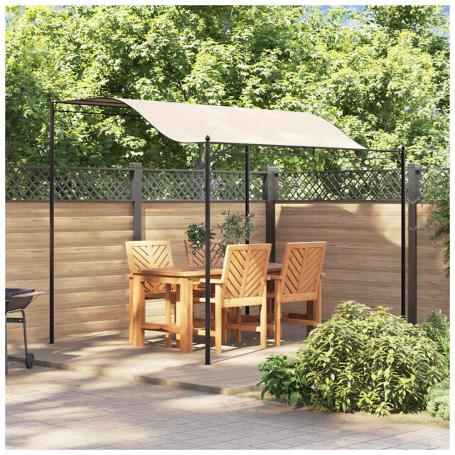 Gazebo Cream White 3x2.4m Steel Frame Polyester Canopy Outdoor Shelter