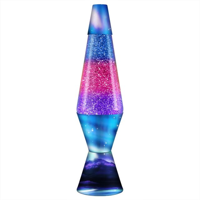 Lava Lamp Northern Lights 2160 Tri-colour Globe Silver Glitter