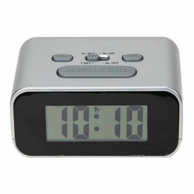 Digital Alarm Clock With Led Lights Silver Colour 5130 Wm Widdop®