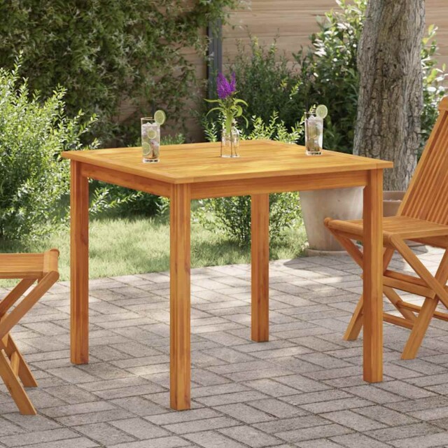 Outdoor Patio Wooden Garden Dining Table With Umbrella Hole Acacia