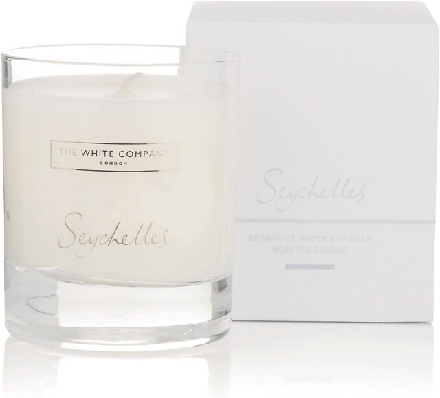 The White Company Seychelles Candle 140g, Orange,white