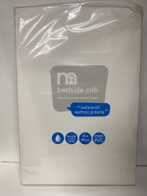 Mothercare Bedside Crib Fitted Brushed Cotton Sheet Waterproof
