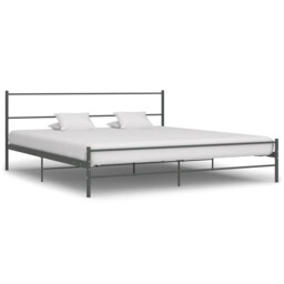 Metal Bed Frame Grey Super King 180x200cm Powder-coated Robust Durable