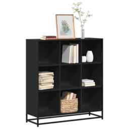 Bookcase Black 97.5x33x107.5 Cm Engineered Wood And Metal Vidaxl