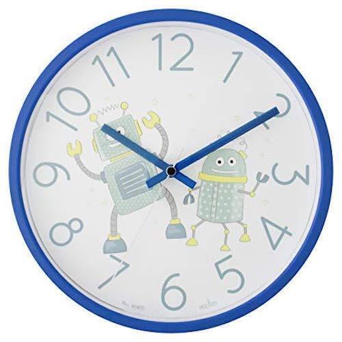 Brand Acctim Royal Blue Robot Childrens Bedroom Quartz 12hr Wall Clock