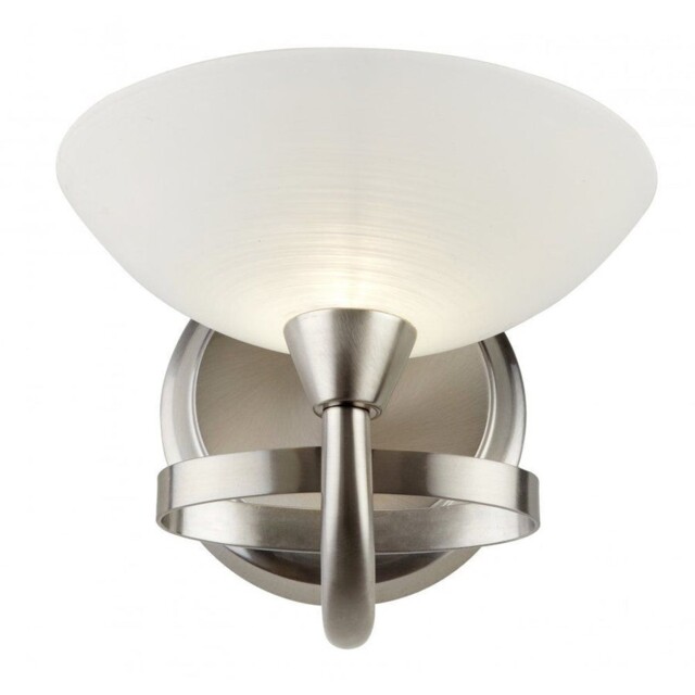 Silver Satin Chrome Wall Light With Glass Modern Endon Cagney Single 1