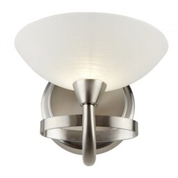 Silver Satin Chrome Wall Light With Glass Modern Endon Cagney Single 1