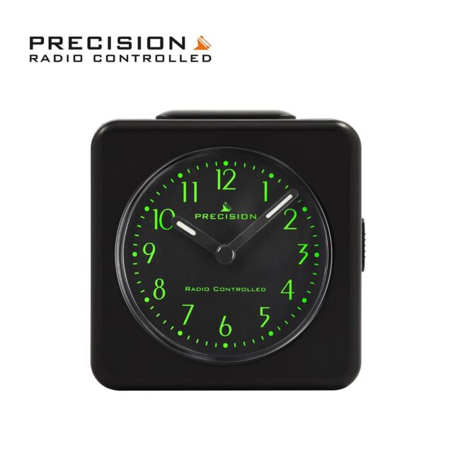 Precision Radio Controlled Analogue Crescendo Table Alarm Clock Black