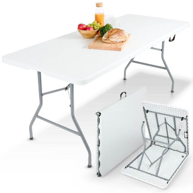 Arebos Folding Table Beer Bench 182 Cm - With Carrying Handle - White