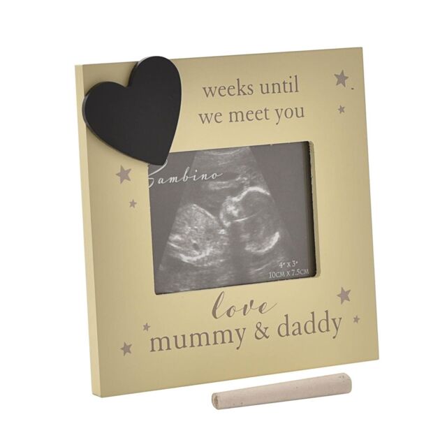 Baby Scan Photo Frame Countdown Heart Love Mummy & Daddy Ultrasound 3