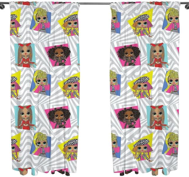 "Lol Surprise Omg Buzz Readymade Curtains 66 X 54"" Drop Matches Bedding"
