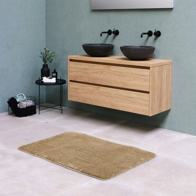 Bath Bathroom Indoor Non-slip Matt Washable Rug 50x80cm Beige
